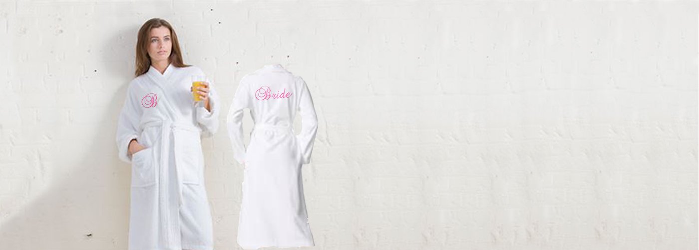 Bride & Groom Bathrobes Greenstone Embroidery